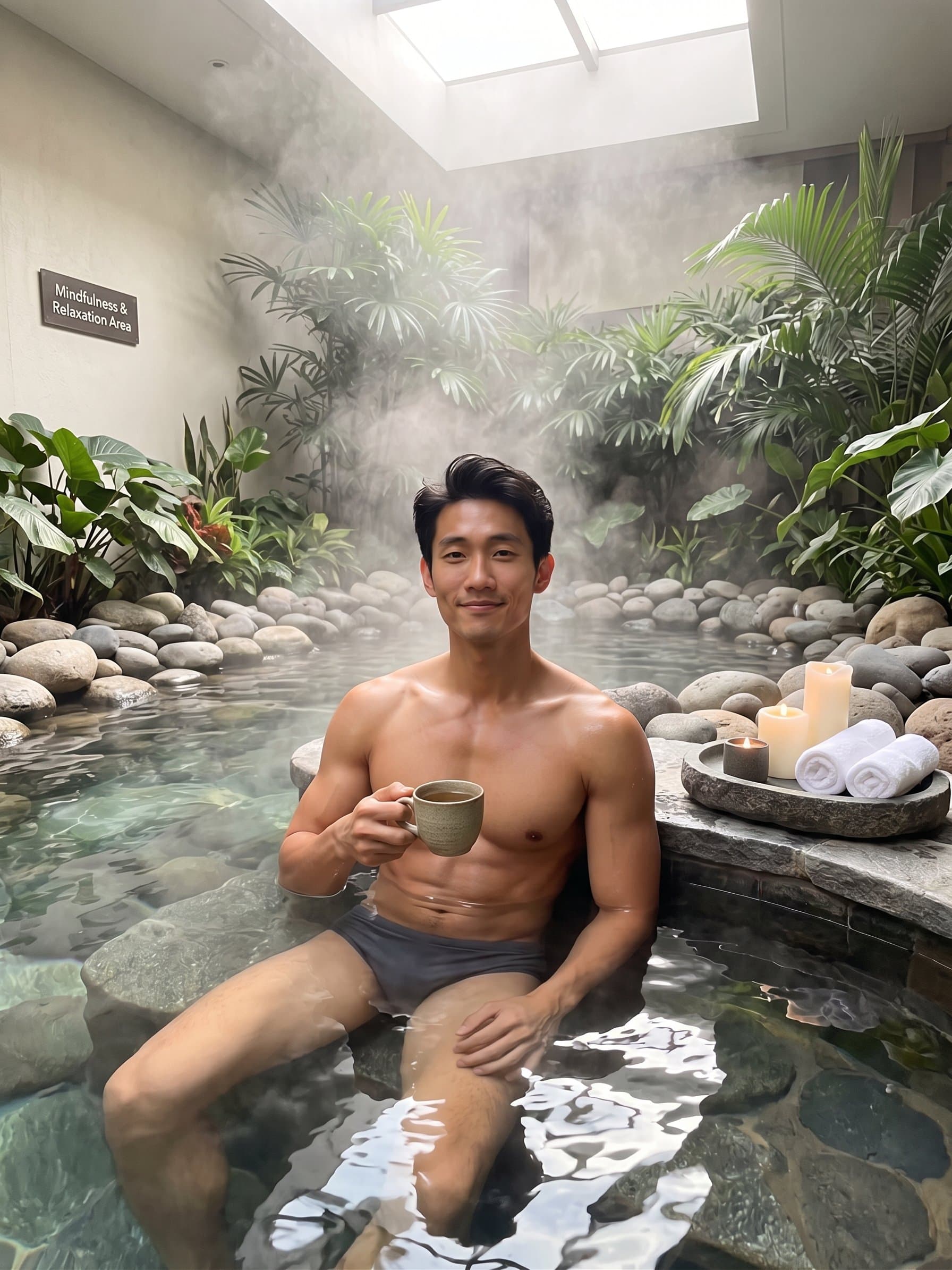 ASIAN_MODEL at spa day, wellness lifestyle man, se