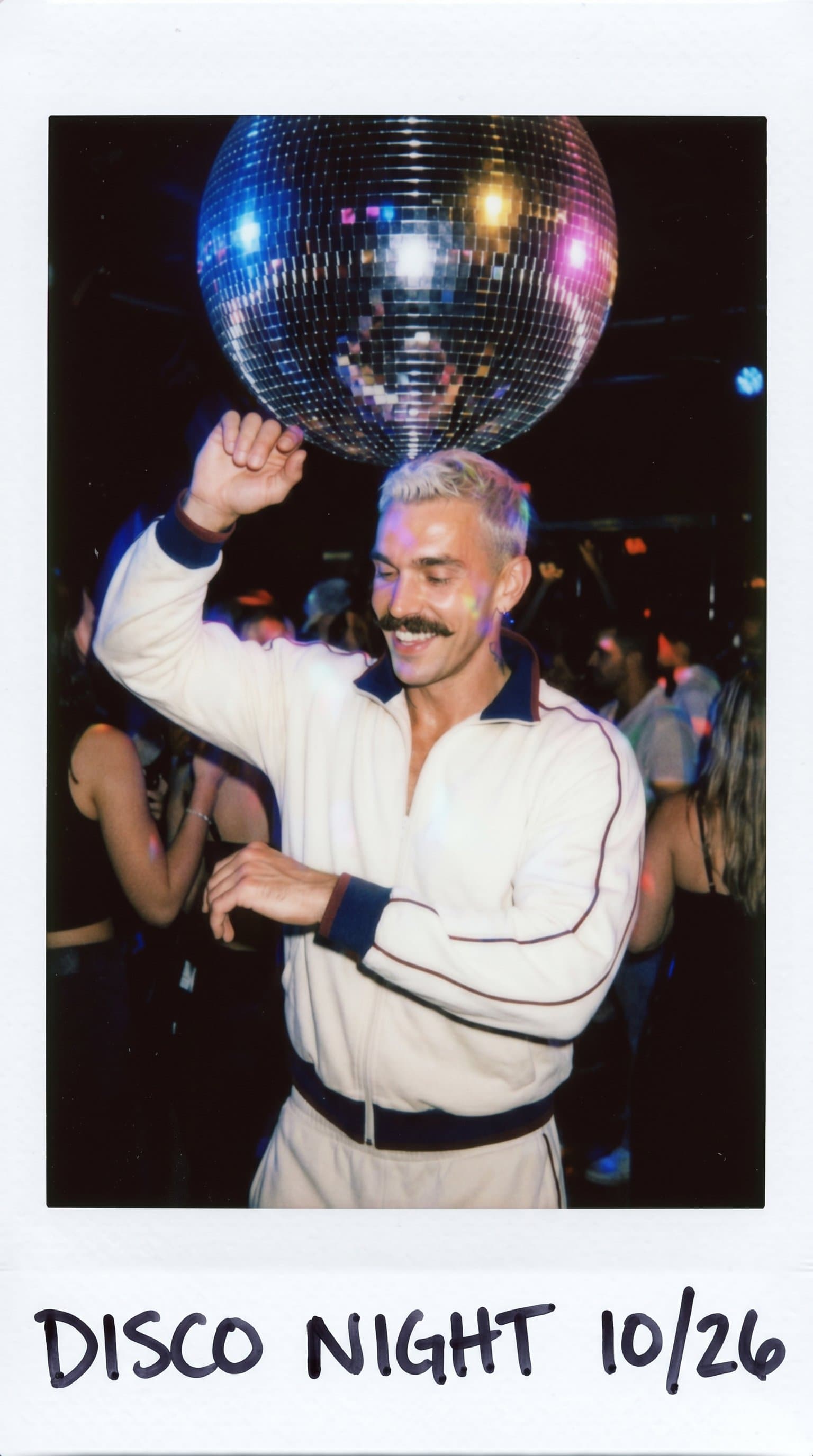 man dancing under a disco ball, Candid Instax Mini