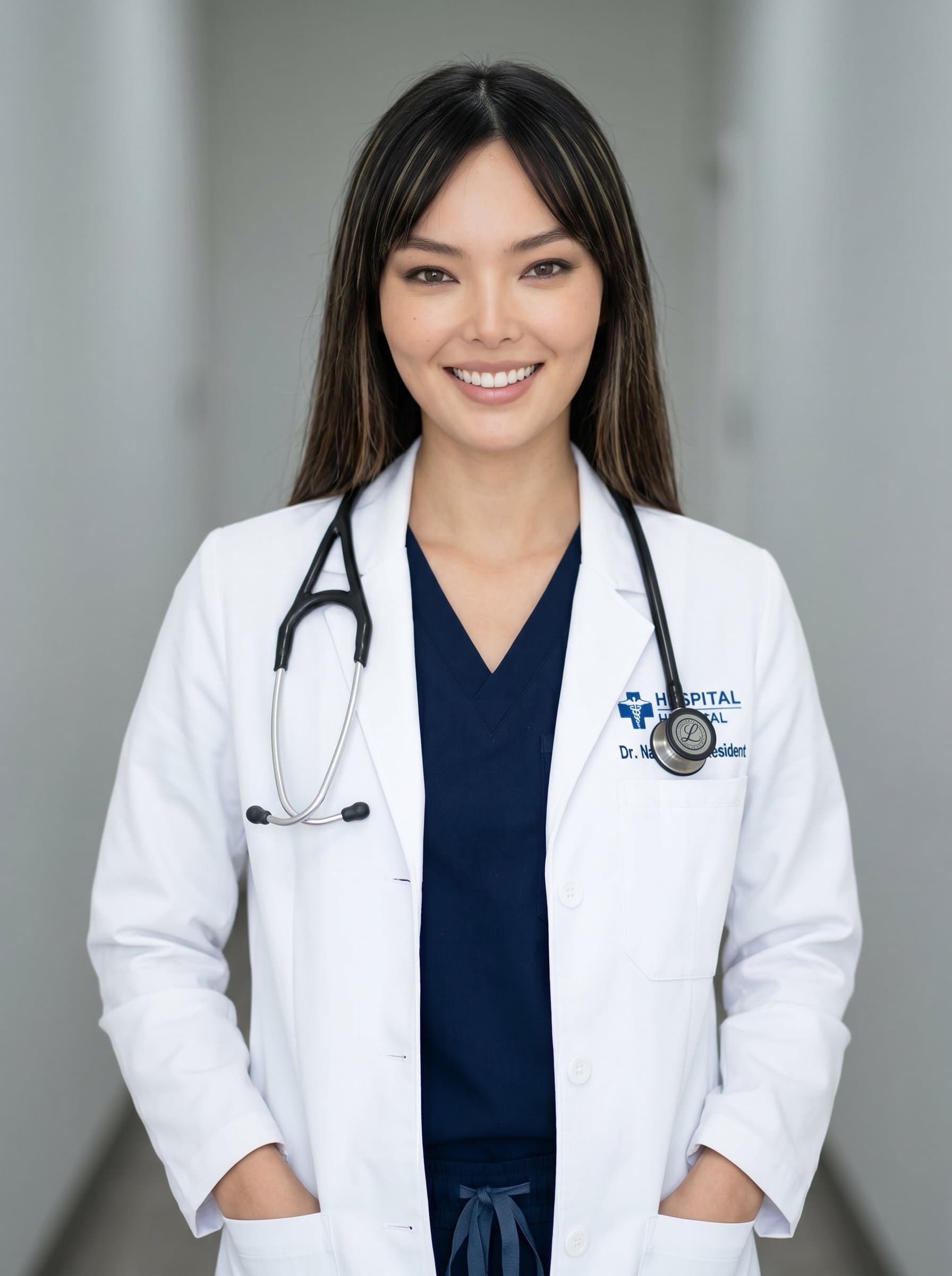 Generate a photorealistic image of a medical resid