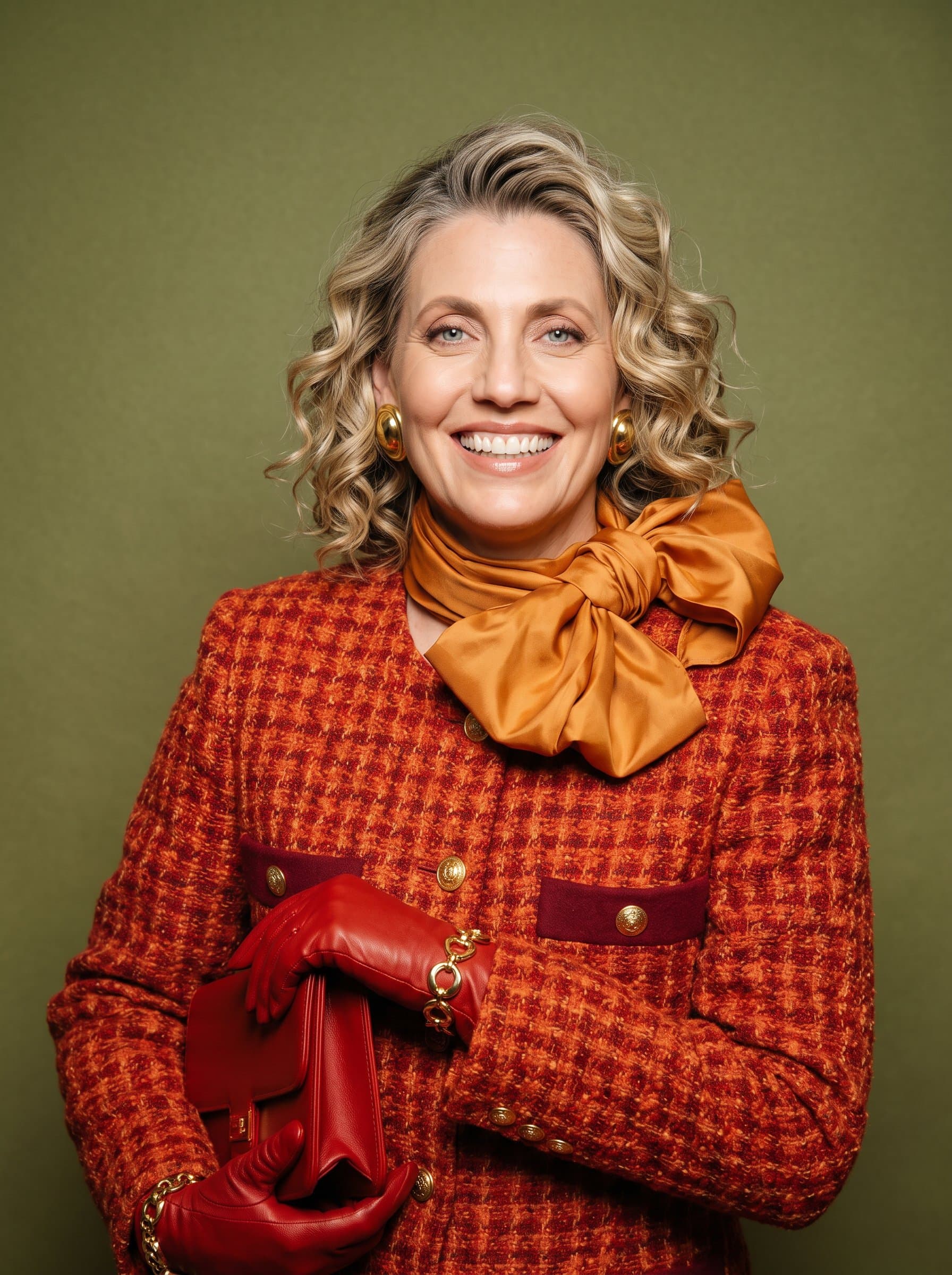 A modern media advisor with loose curls and a brig